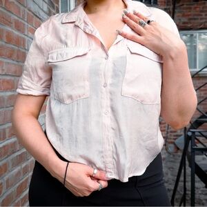 Women's Pink Button-Up Shirt